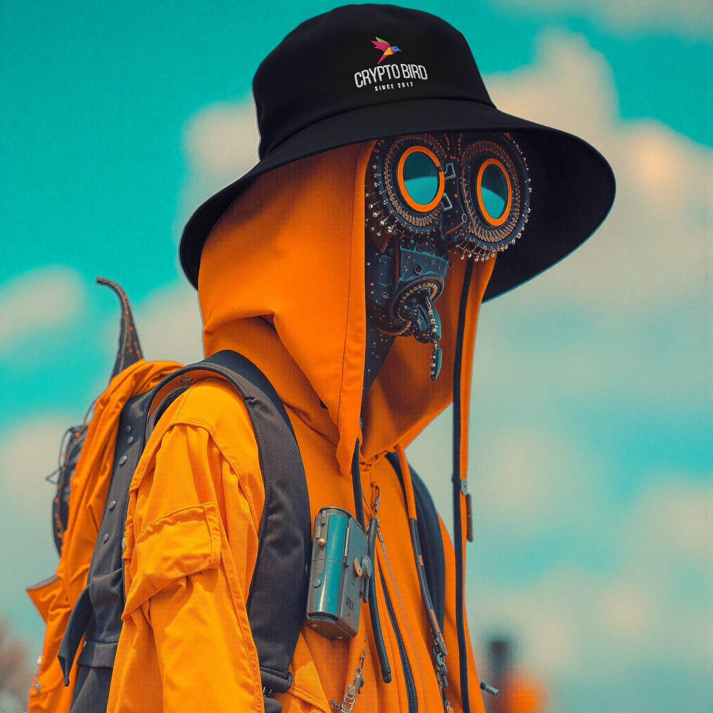 Crypto Bird Bucket hat